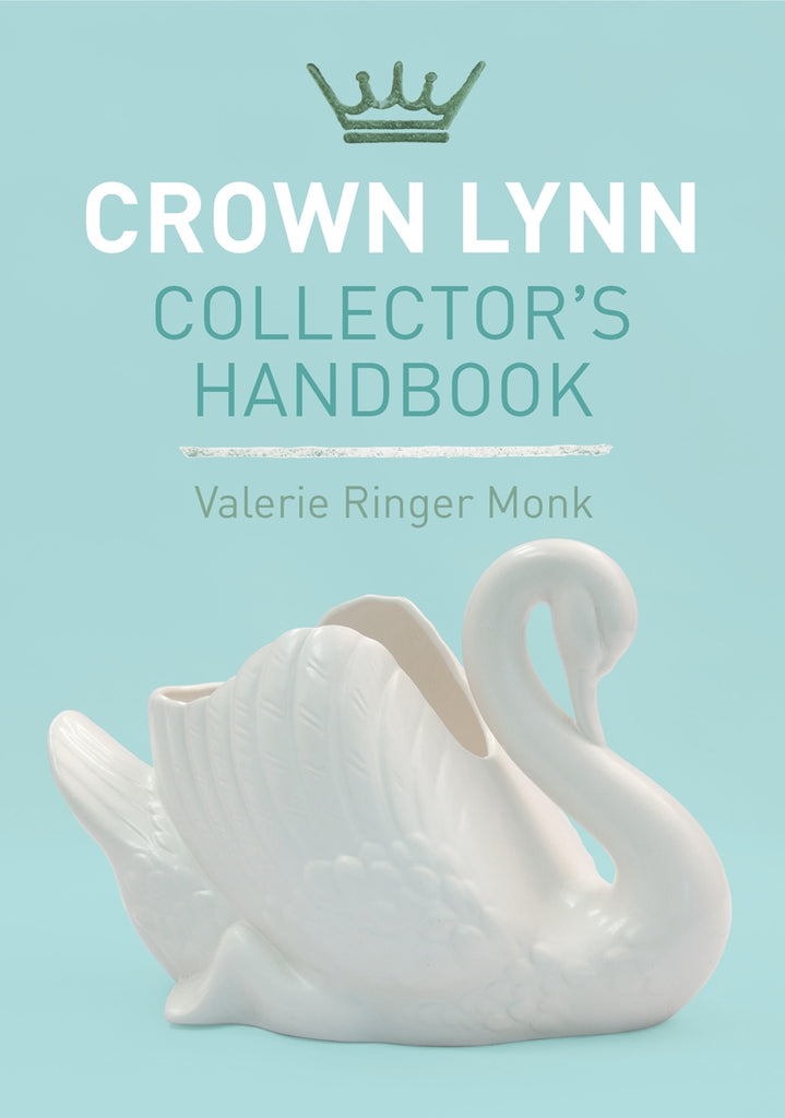 Book front cover featuring a white ceramic swan on a turquoise background