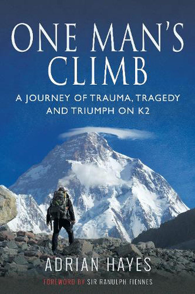 Front cover of the book featuring an image of a climber approaching a large, snowy mountain