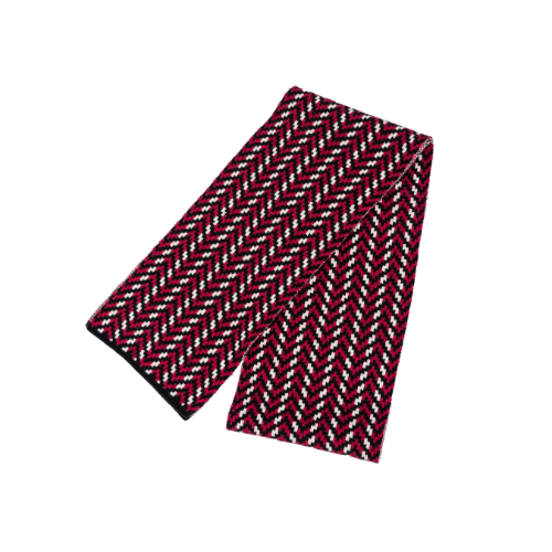 Red and white patterned towels on a white background
