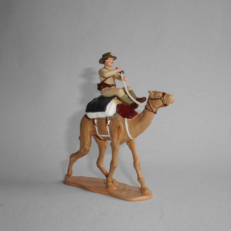 Figurine of a soldier riding a camel, exquisitely hand painted