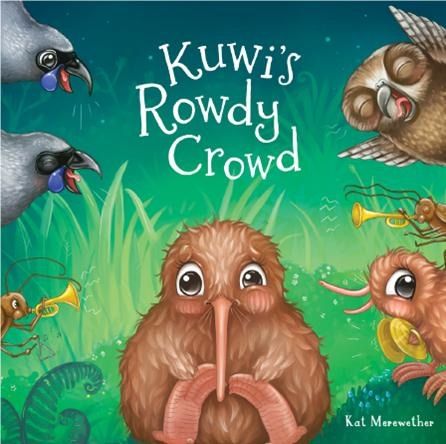 Front cover of the book featuring an illustration of a kiwi surrounded by other birds 