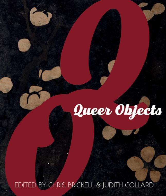 Front cover of the book featuring the letters Q and O in large, red cursive font on a background of black with cream floral shapes